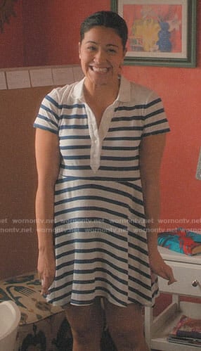 Jane’s striped polo dress on Jane the Virgin