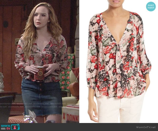 Joie Lourve Blouse worn by Mariah Copeland (Camryn Grimes) on The Young and the Restless