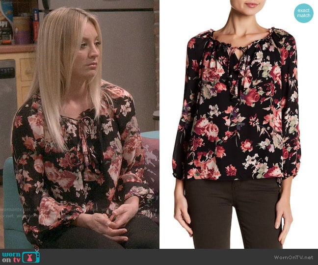 Joie Nadege Blouse worn by Penny Hofstadter (Kaley Cuoco) on The Big Bang Theory