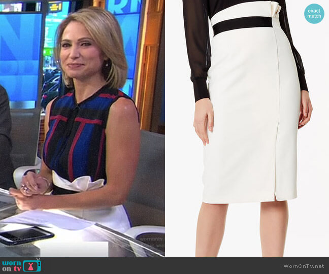 Ruched Waist Pencil Skirt by Karen Millen worn by Amy Robach on Good Morning America