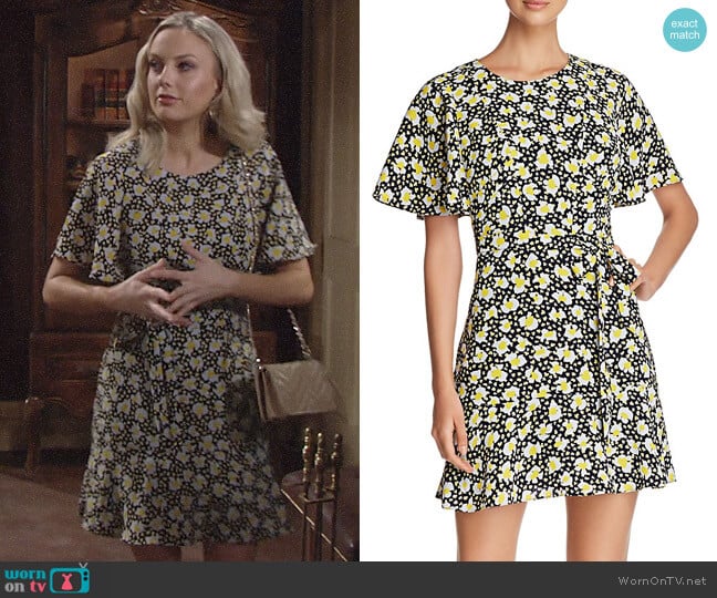 Karen Millen Floral Print Tie-Waist Dress worn by Abby Newman (Melissa Ordway) on The Young and the Restless