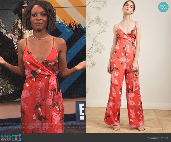 This Moment Jumpsuit by Keepsake worn by Zuri Hall on E! News