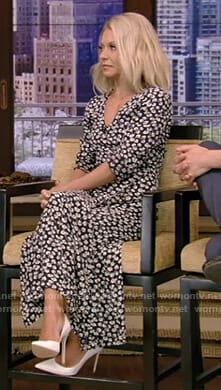 Kelly’s floral wrap maxi dress on Live with Kelly and Ryan