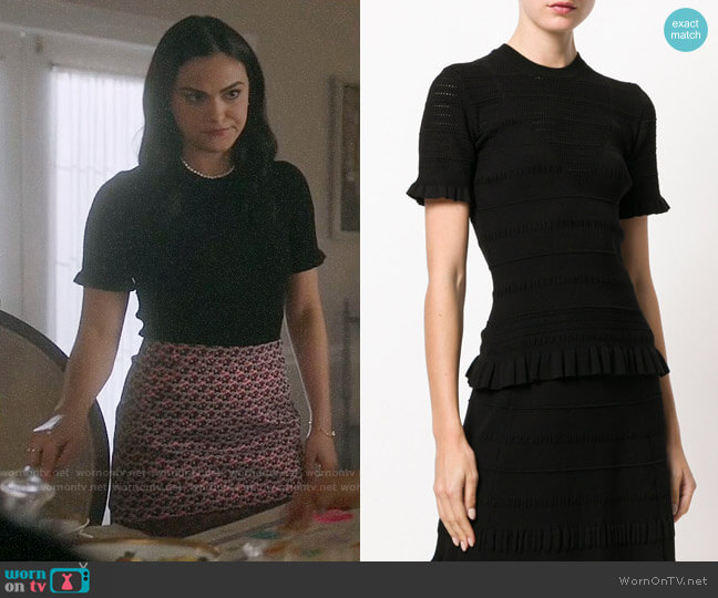 Kenzo Perforated Top worn by Veronica Lodge (Camila Mendes) on Riverdale