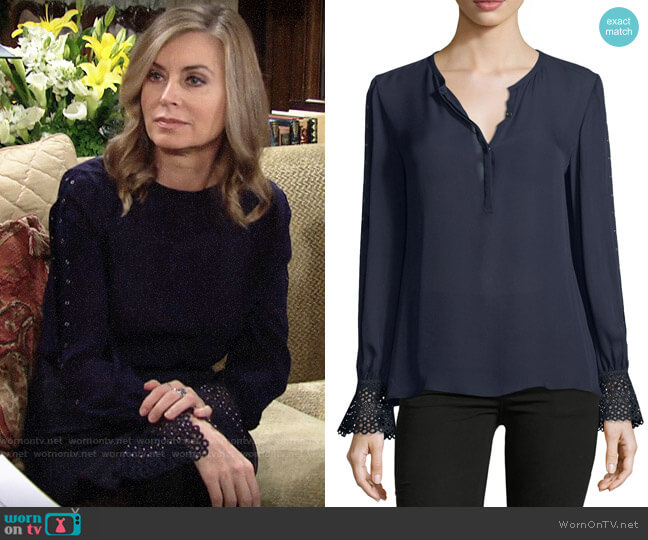 Kobi Halperin Traci Blouse worn by Ashley Abbott (Eileen Davidson) on The Young and the Restless