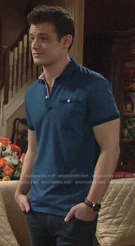 Kyle's blue polo shirt on The Young and the Restless