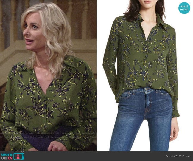 L'Agence Nina Top in Rifle worn by Ashley Abbott (Eileen Davidson) on The Young and the Restless