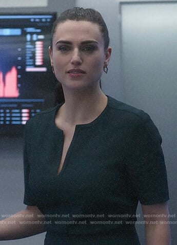 Lena's dark green dress on Supergirl