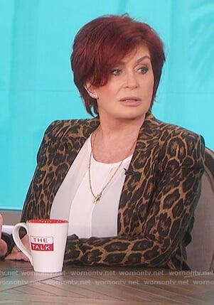 Sharon’s leopard print blazer on The Talk