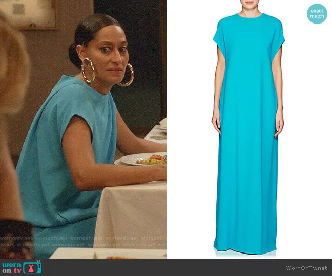 Lisa Perry Flyaway Crepe Gown worn by Rainbow Johnson (Tracee Ellis Ross) on Black-ish