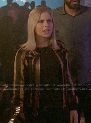 Liv’s striped bomber jacket on iZombie