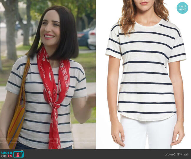 Whisper Cotton Crewneck Tee by Madewell worn by Jennifer Short (Zoe Lister-Jones) on Life in Pieces