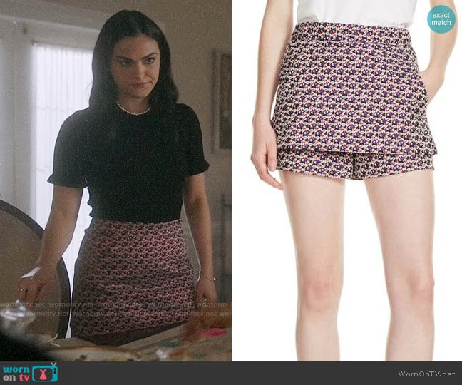 Maje Irosa Jacquard Skort worn by Veronica Lodge (Camila Mendes) on Riverdale