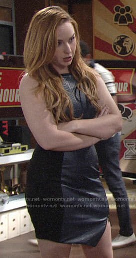 Mariah’s leather front dress on The Young and the Restless