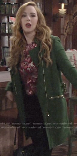 Mariah’s green coat on The Young and the Restless