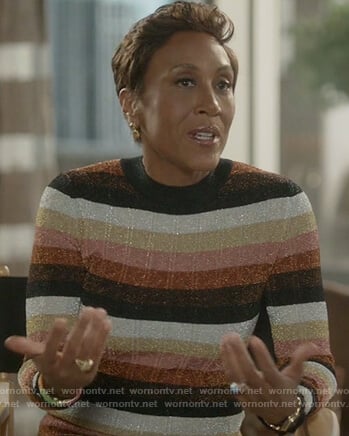 Robin Roberts striped metallic dress on Empire