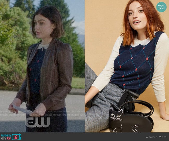 Modcloth Trompe L'Oeil Collared Sweater worn by Stella Abbott (Lucy Hale) on Life Sentence