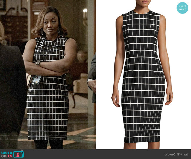 Narciso Rodriguez Windowpane Jacquard Dress worn by Daisy Grant (Patina Miller) on Madam Secretary