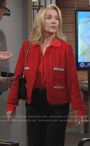 Nikki’s red tweed jacket on The Young and the Restless