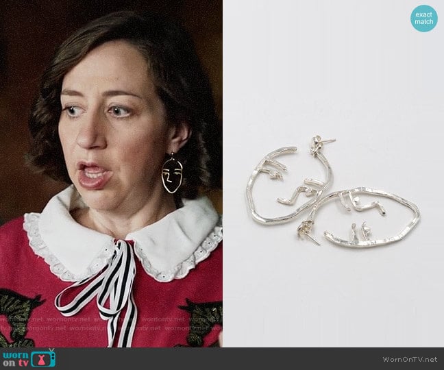 Open House Sister Earrings worn by Carol Pilbasian (Kristen Schaal) on Last Man On Earth