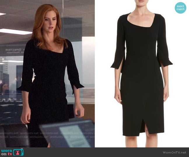 Oscar de la Renta Split Double Face Wool Blend Crepe Dress worn by Donna Paulsen (Sarah Rafferty) on Suits