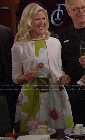 Pam’s green floral dress on The Bold and the Beautiful