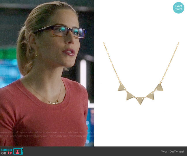 Peggy Li Triangles Necklace worn by Felicity Smoak (Emily Bett Rickards) on Arrow