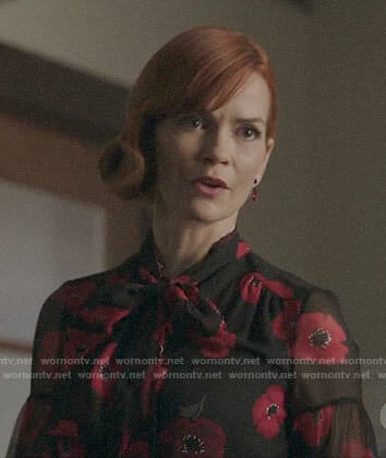 Penelope's poppy print blouse on Riverdale