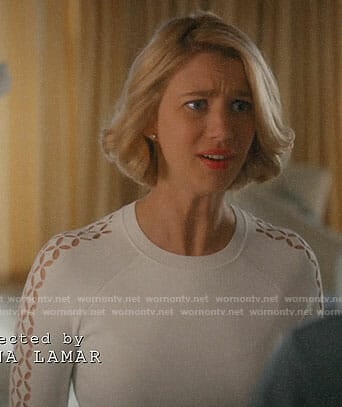 Petra's white top with cutout sleeves on Jane the Virgin