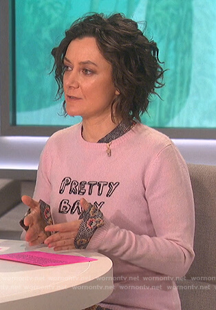 Sara’s pink pretty baby sweater on The Talk