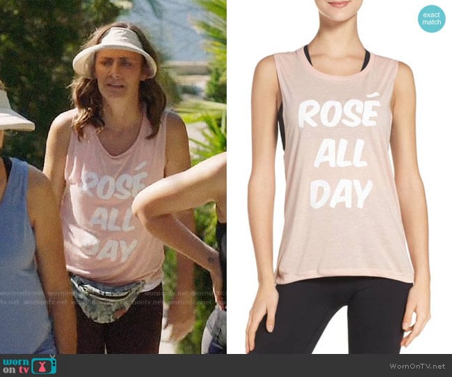 Private Party Rosé All Day Jersey Muscle Tee worn by Maya (Diane Farr) on Splitting Up Together