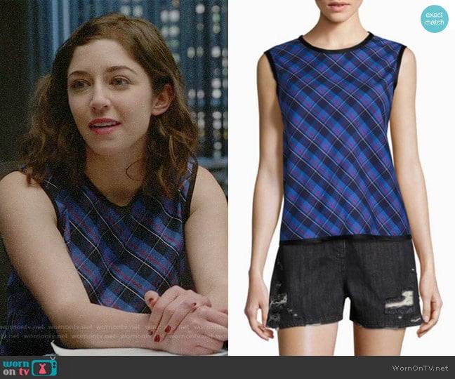 Public School Dalya Plaid Top worn by Cable McCrory (Annabelle Attanasio) on Bull