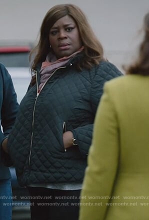 Ruby's quilted bomber jacket on Good Girls