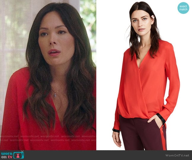 Rag & Bone Victor Blouse worn by Camille (Lindsay Price) on Splitting Up Together