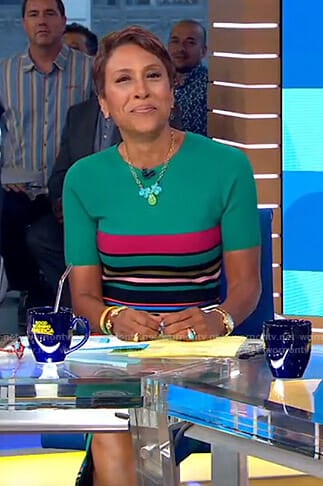 Robin’s green striped dress on Good Morning America