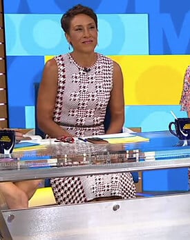 Robin’s red houndstooth knit dress on Good Morning America