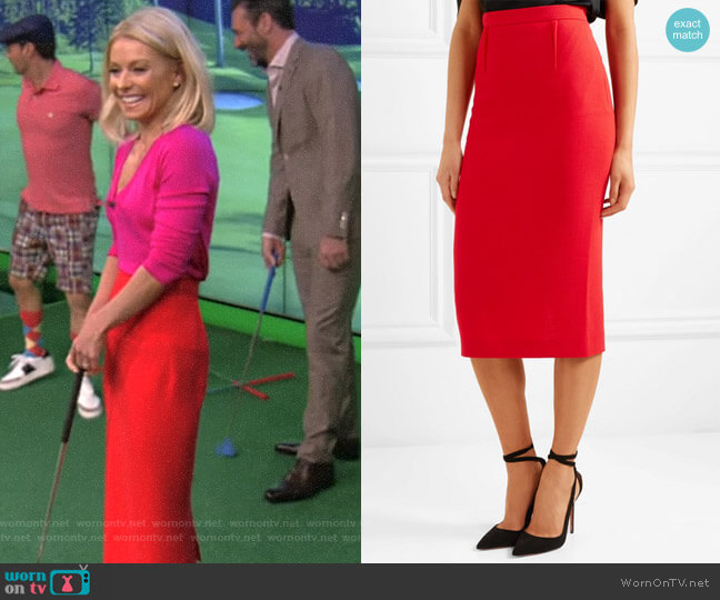 'Arreton' Skirt by Roland Mouret worn by Kelly Ripa  on Live with Kelly & Ryan