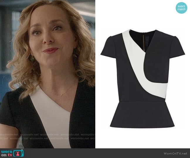 Roland Mouret Two Tone Top worn by Marissa Morgan (Geneva Carr) on Bull