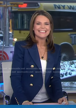 Savannah’s blue blazer with gold buttons on Today