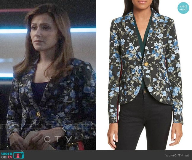 Smythe Floral Jacquard Blazer worn by Emily Rhodes (Italia Ricci) on Designated Survivor