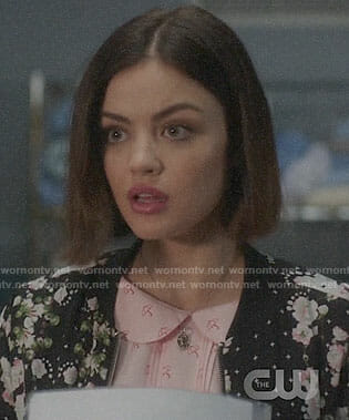 Stella’s pink umbrella print top and floral bomber jacket on Life Sentence