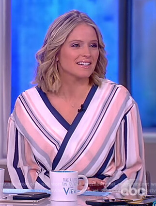 Sara's striped wrap top on The View