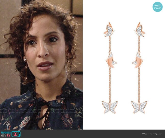 Swarovski Lilia Earrings worn by Lily Winters (Christel Khalil) on The Young and the Restless