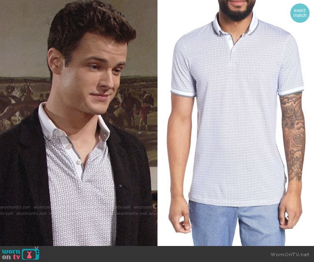 Ted Baker Aven Polo worn by Kyle Abbott (Michael Mealor) on The Young and the Restless