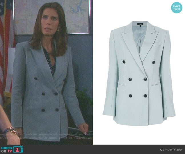 Double Breasted Blazer by Theory worn by Hope Williams (Kristian Alfonso) on Days of our Lives