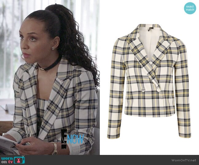 Topshop Checked Crop Jacket worn by Shaun (Carra Patterson) on The Arrangement