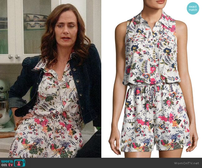 Tory Burch Gabriella Romper worn by Maya (Diane Farr) on Splitting Up Together