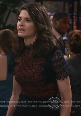 Leslie's two tone lace dress on Living Biblically