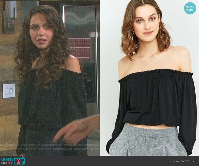 Off-The-Shoulder Batwing Top by Pins & Needles worn by Ciara Brady (Victoria Konefal) on Days of our Lives