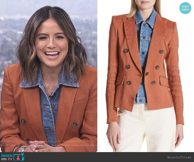 Diego Linen Blend Dickey Jacket by Veronica Beard worn by Erin Lim on E! News